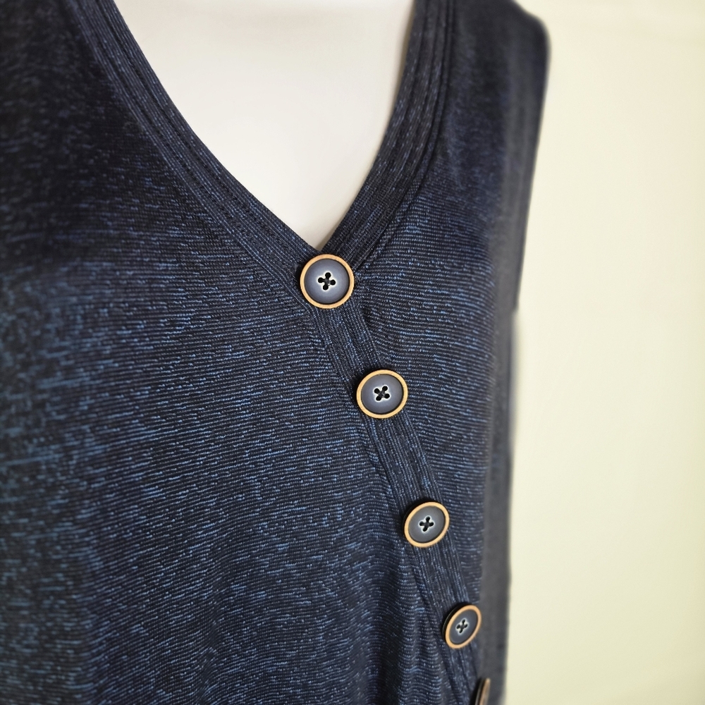 Soft Surroundings Blue Marled Sleeveless Maxi Dress - Picture 7 of 11